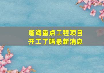 临海重点工程项目开工了吗最新消息