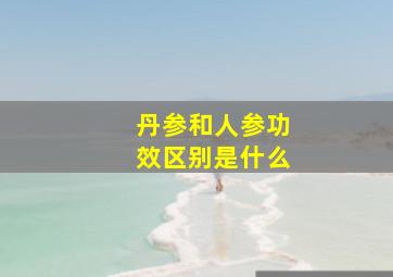 丹参和人参功效区别是什么