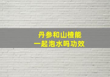 丹参和山楂能一起泡水吗功效