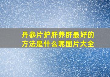 丹参片护肝养肝最好的方法是什么呢图片大全