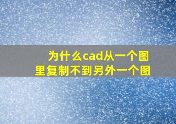 为什么cad从一个图里复制不到另外一个图