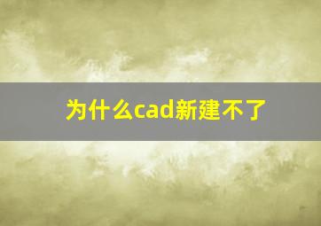 为什么cad新建不了