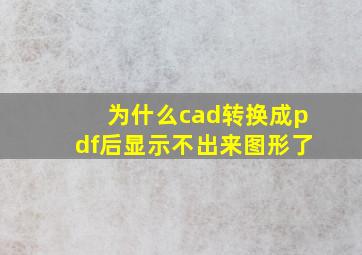 为什么cad转换成pdf后显示不出来图形了