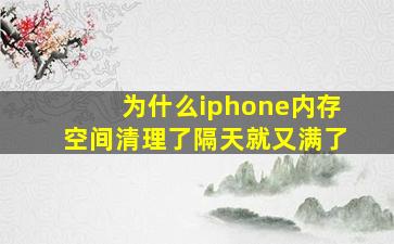 为什么iphone内存空间清理了隔天就又满了