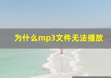 为什么mp3文件无法播放