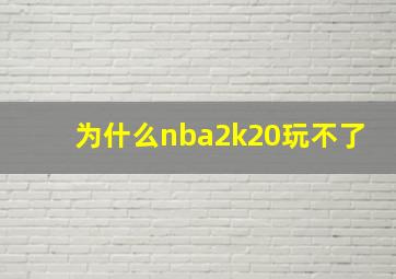 为什么nba2k20玩不了