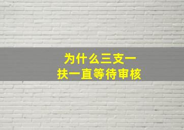 为什么三支一扶一直等待审核