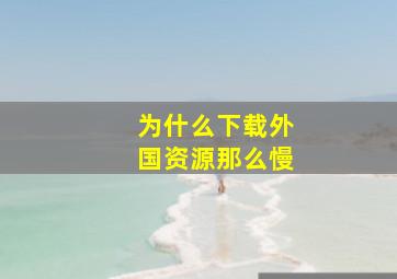 为什么下载外国资源那么慢