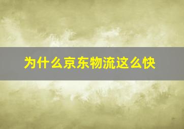 为什么京东物流这么快