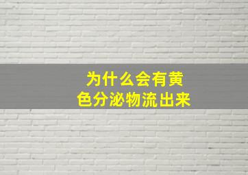 为什么会有黄色分泌物流出来