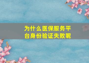 为什么医保服务平台身份验证失败呢