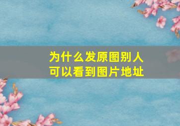 为什么发原图别人可以看到图片地址