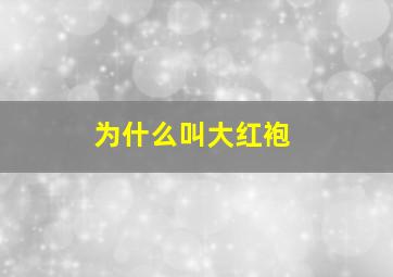 为什么叫大红袍