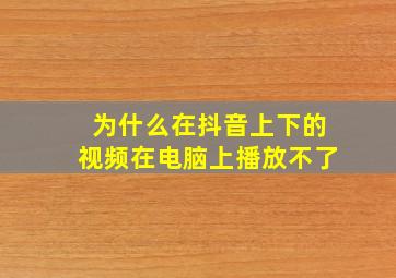 为什么在抖音上下的视频在电脑上播放不了