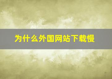 为什么外国网站下载慢