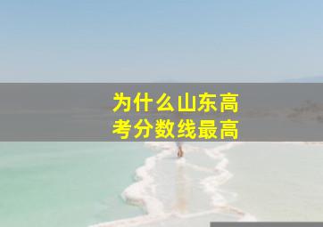 为什么山东高考分数线最高