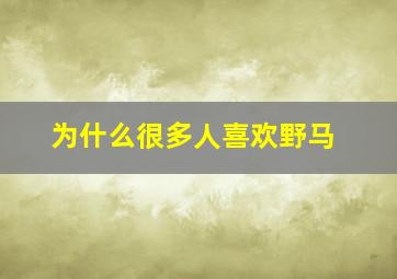 为什么很多人喜欢野马