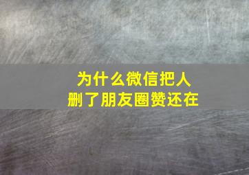 为什么微信把人删了朋友圈赞还在