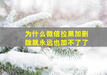 为什么微信拉黑加删除就永远也加不了了