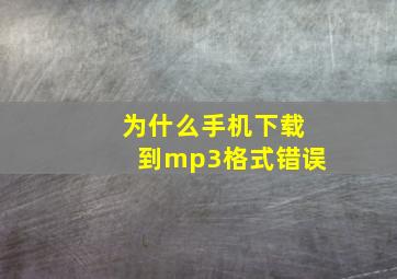 为什么手机下载到mp3格式错误