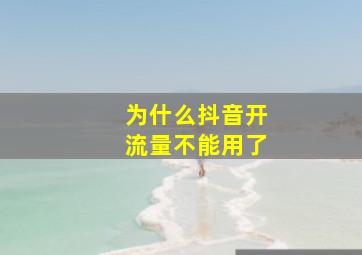 为什么抖音开流量不能用了