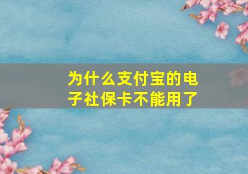 为什么支付宝的电子社保卡不能用了