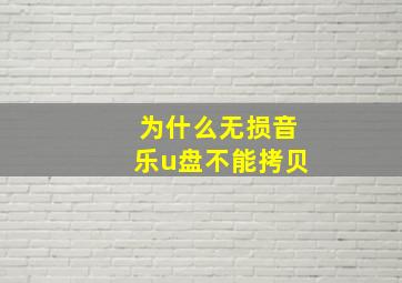 为什么无损音乐u盘不能拷贝