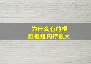 为什么有的视频很短内存很大