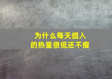 为什么每天摄入的热量很低还不瘦