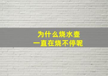 为什么烧水壶一直在烧不停呢