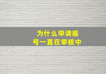 为什么申请摇号一直在审核中