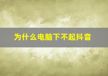 为什么电脑下不起抖音