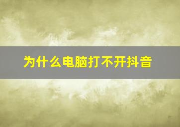 为什么电脑打不开抖音