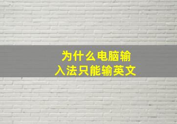 为什么电脑输入法只能输英文