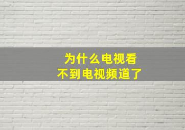 为什么电视看不到电视频道了