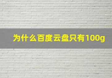 为什么百度云盘只有100g