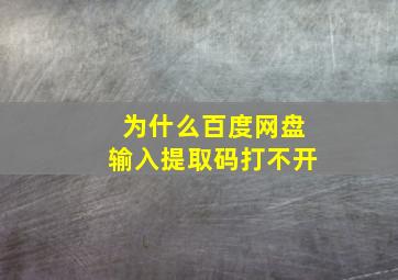 为什么百度网盘输入提取码打不开