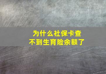 为什么社保卡查不到生育险余额了