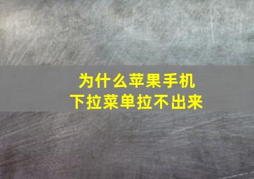 为什么苹果手机下拉菜单拉不出来