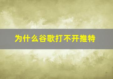 为什么谷歌打不开推特