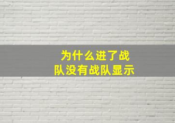 为什么进了战队没有战队显示