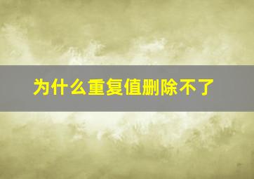 为什么重复值删除不了