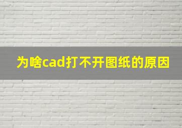 为啥cad打不开图纸的原因