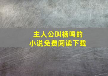 主人公叫杨鸣的小说免费阅读下载