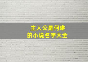 主人公是何琳的小说名字大全