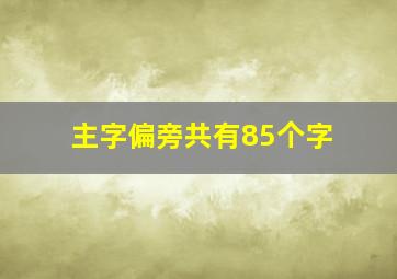 主字偏旁共有85个字