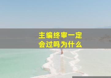 主编终审一定会过吗为什么