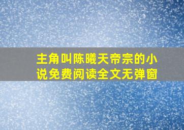 主角叫陈曦天帝宗的小说免费阅读全文无弹窗