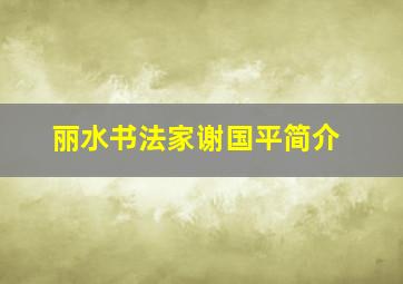 丽水书法家谢国平简介