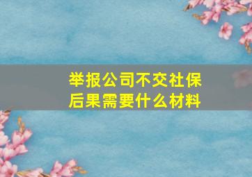 举报公司不交社保后果需要什么材料